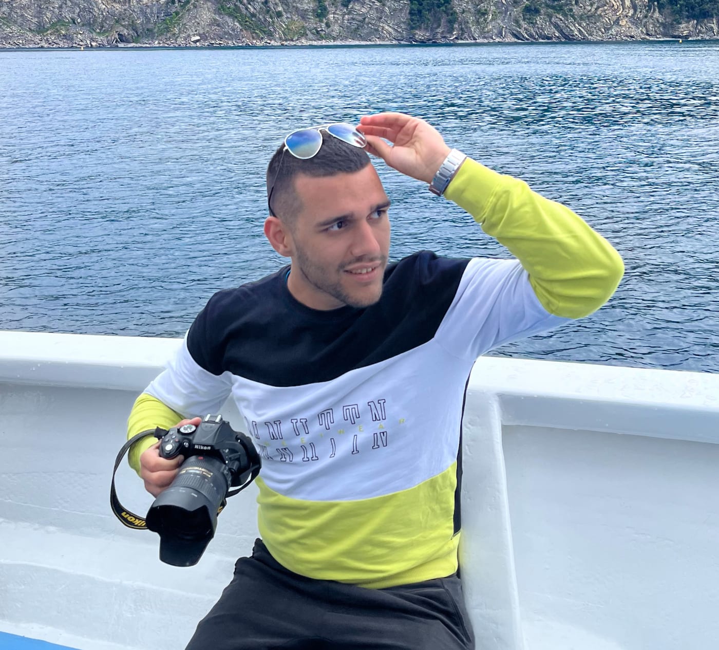 Stefan Yoshovski with a camera
